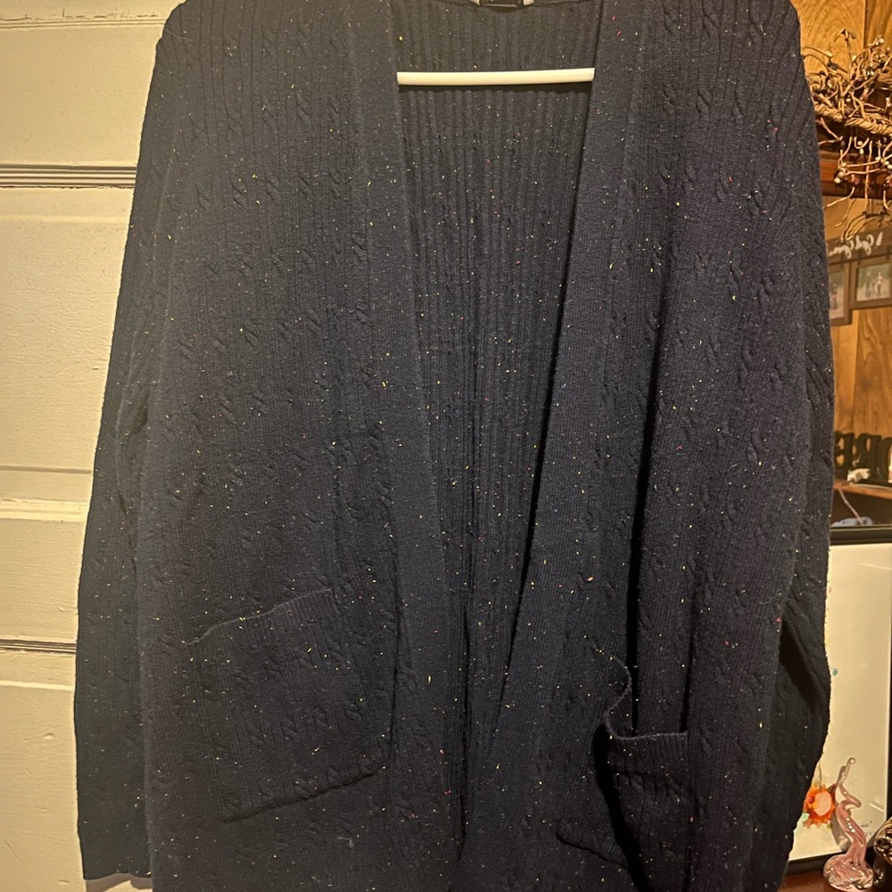 Navy Blue Open Cardigan